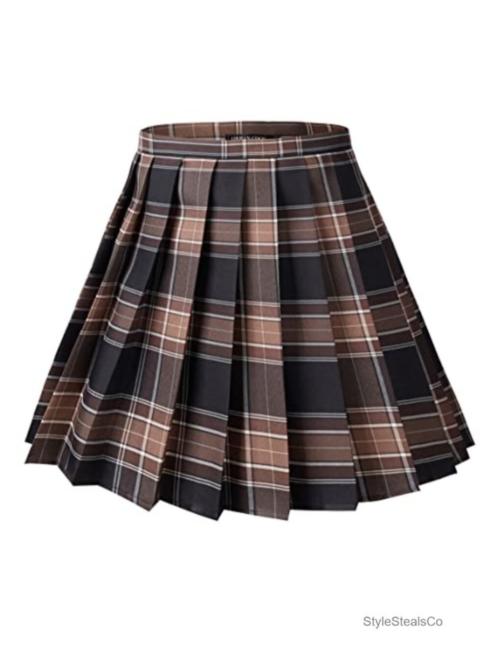Pleated Mini Skirt Polyester Uniform Style Casual All-Match